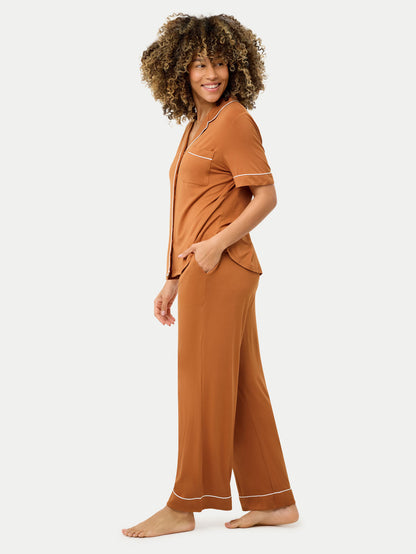 Short Sleeve Bamboo Pajama Set with Pants