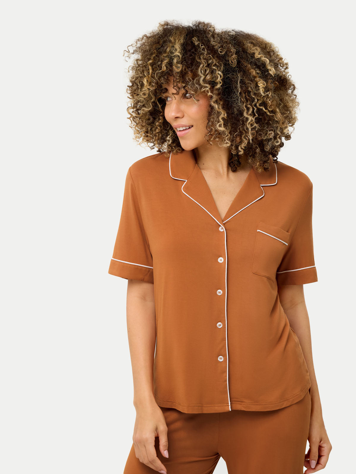 Short Sleeve Bamboo Pajama Set with Pants