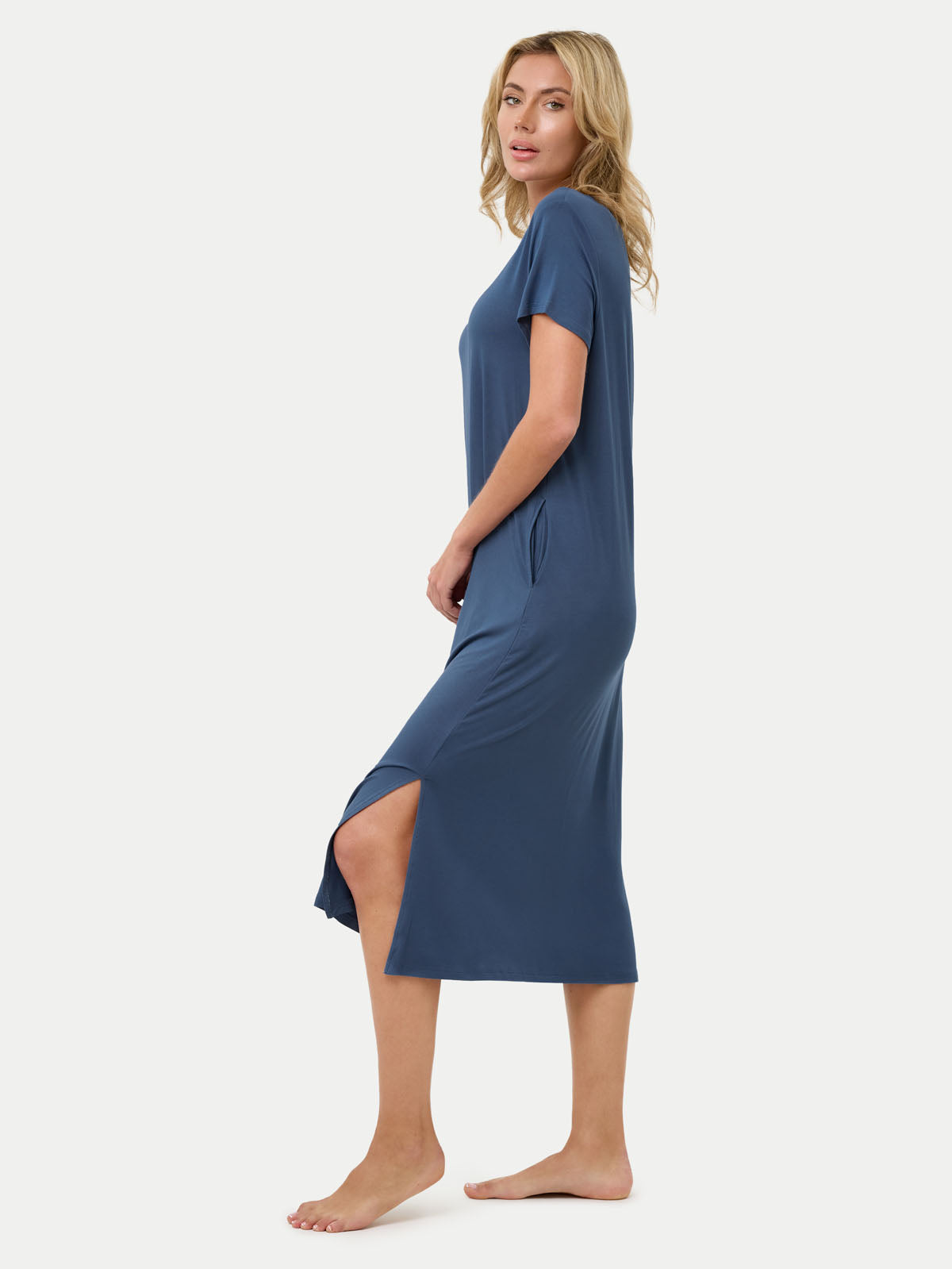 Short Sleeve Long Bamboo Sleepshirt