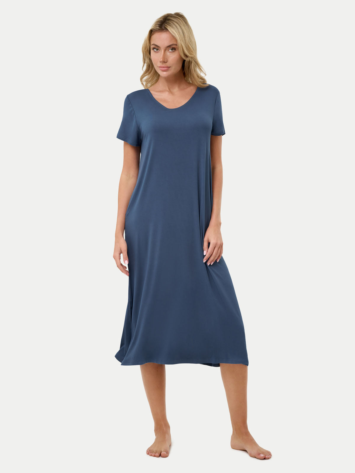 Short Sleeve Long Bamboo Sleepshirt