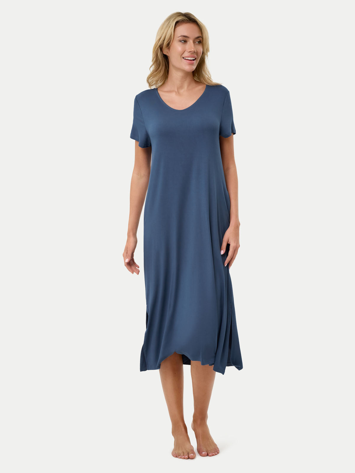 Short Sleeve Long Bamboo Sleepshirt