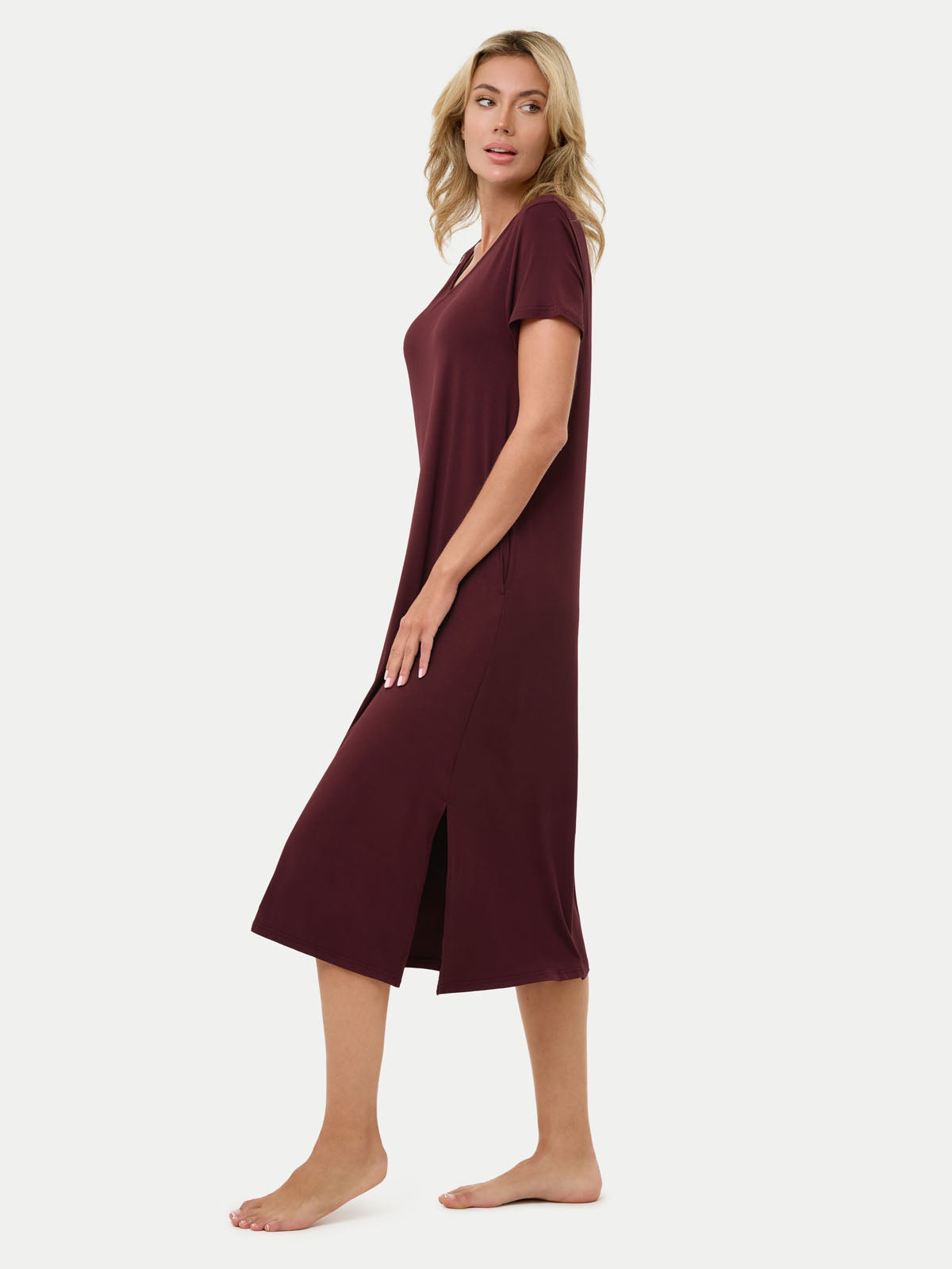 Short Sleeve Long Bamboo Sleepshirt