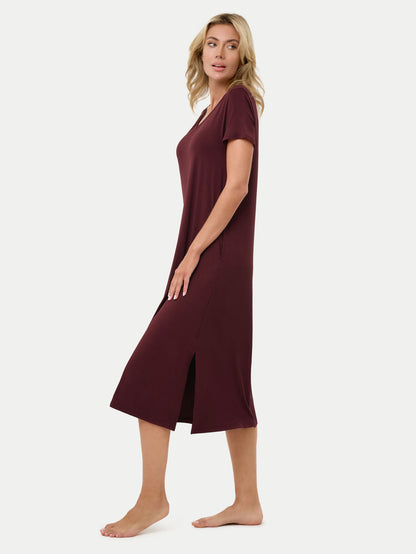 Short Sleeve Long Bamboo Sleepshirt