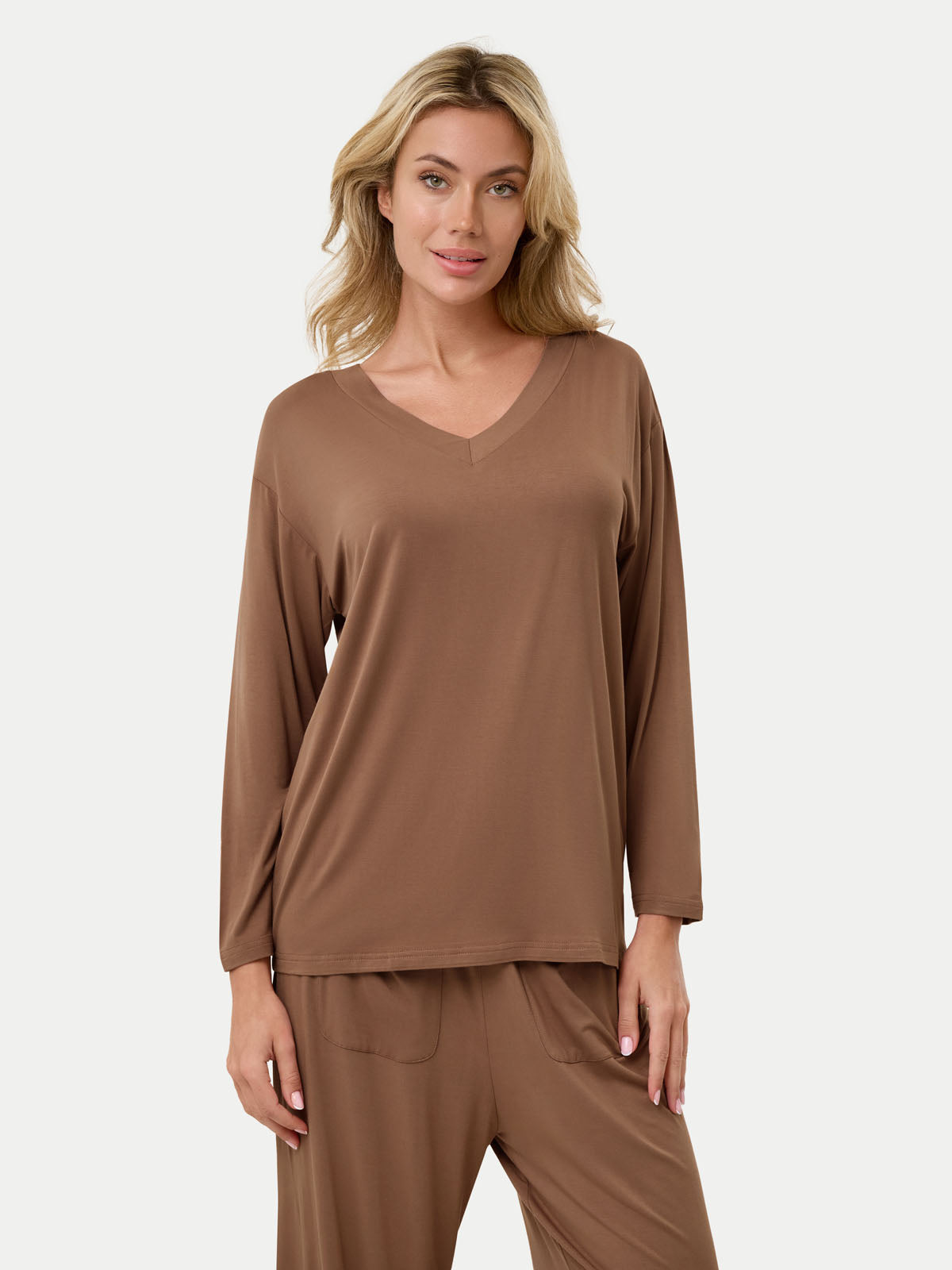 Long Sleeve Bamboo Slouchy PJs Top
