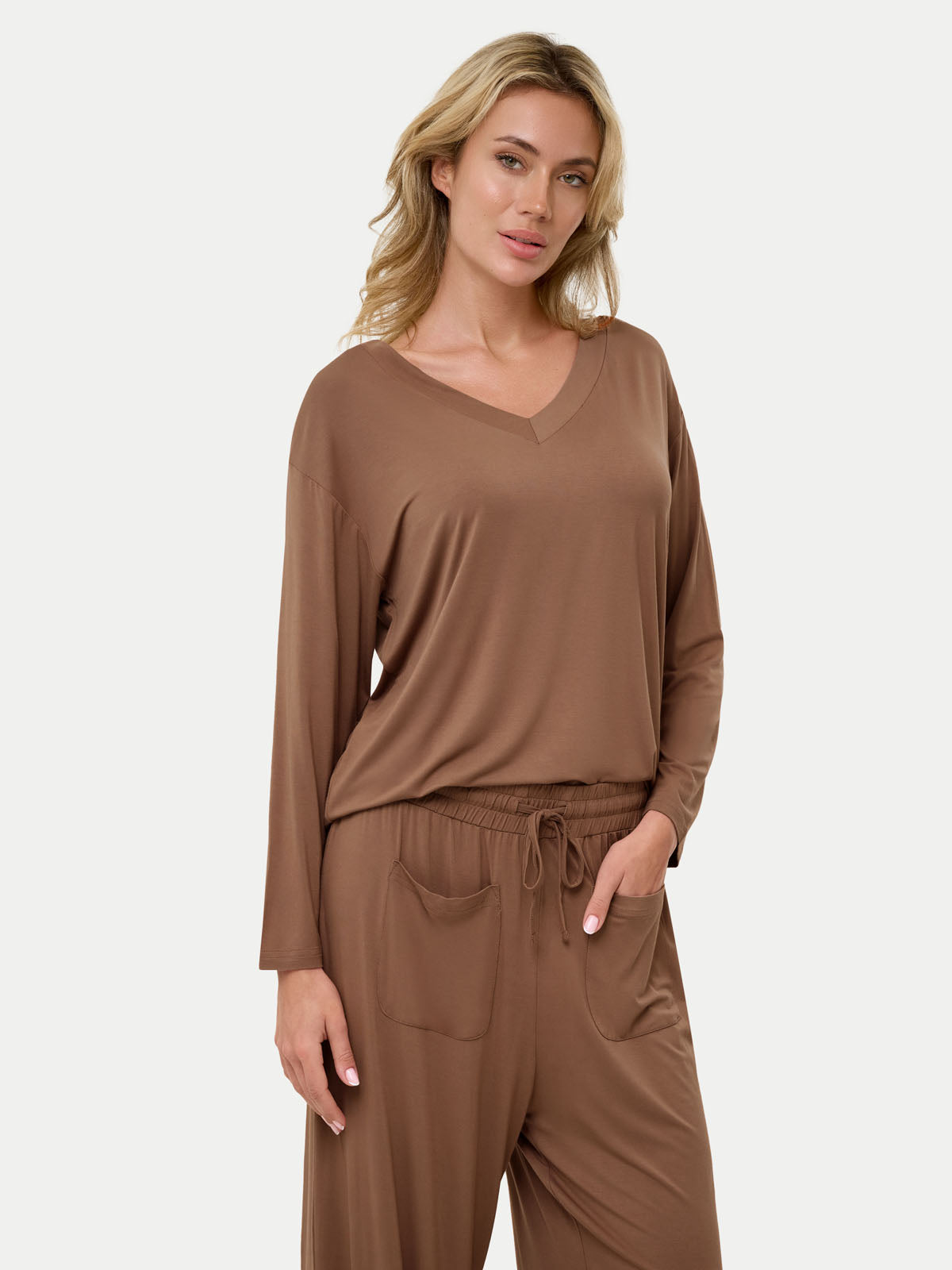 Long Sleeve Bamboo Slouchy PJs Top