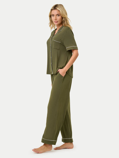 Short Sleeve Bamboo Pajama Set with Pants