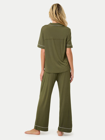 Short Sleeve Bamboo Pajama Set with Pants