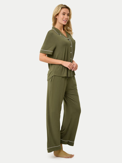 Short Sleeve Bamboo Pajama Set with Pants