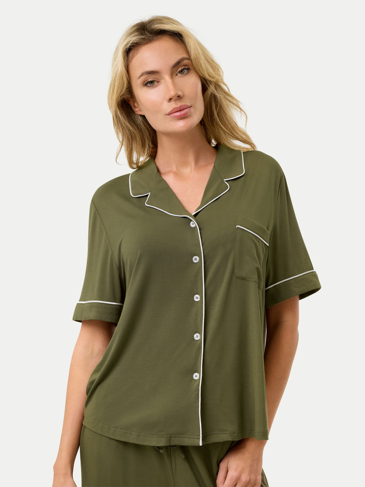 Short Sleeve Bamboo Pajama Set with Pants