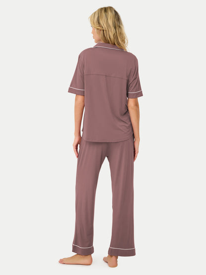 Short Sleeve Bamboo Pajama Set with Pants