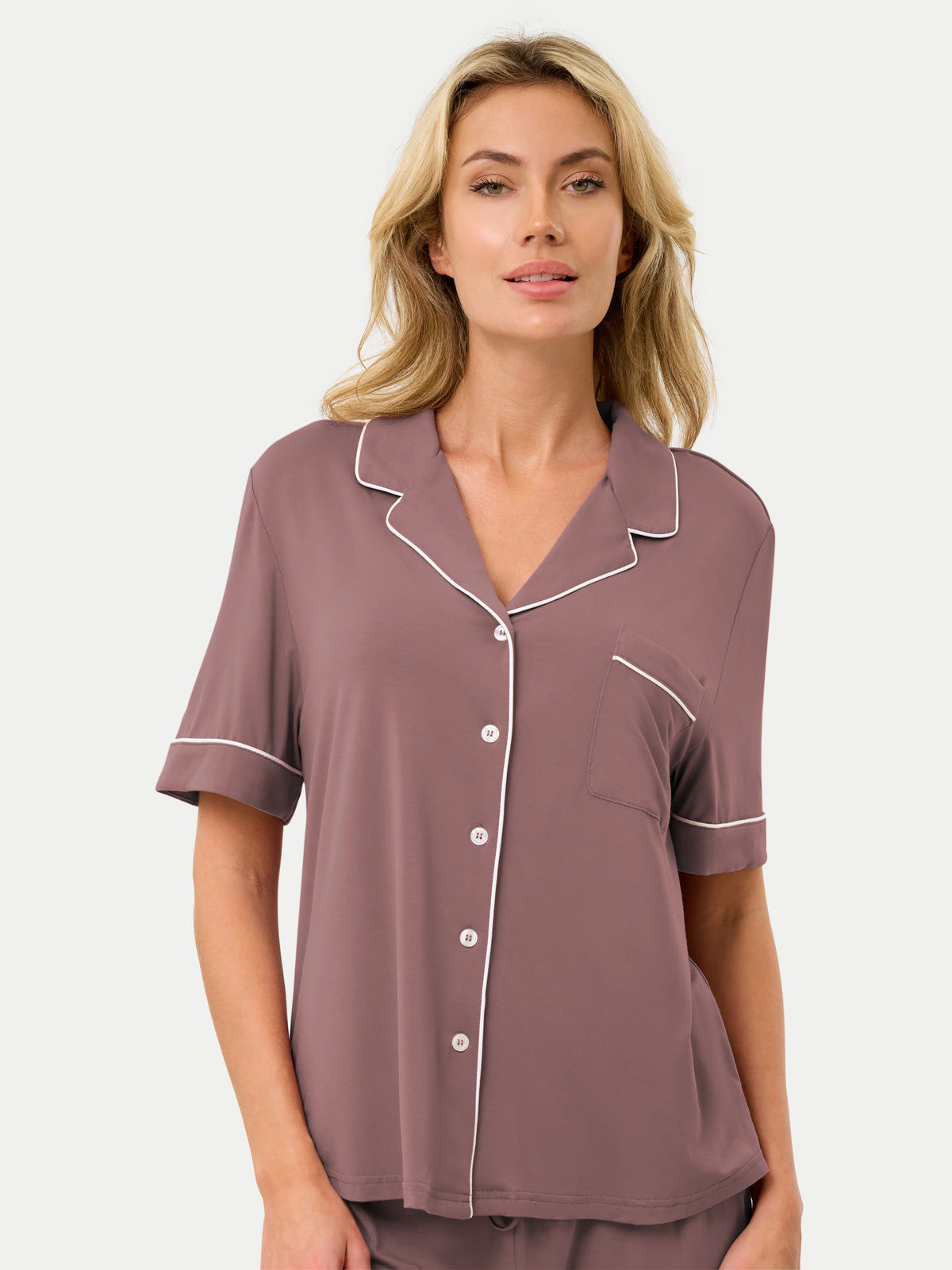 Short Sleeve Bamboo Pajama Set with Pants