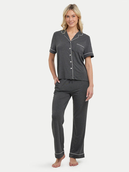 Short Sleeve Bamboo Pajama Set with Pants