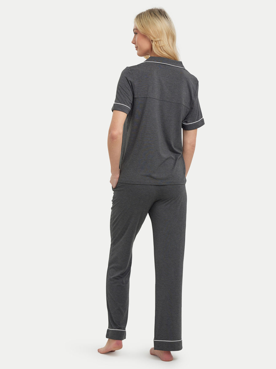 Short Sleeve Bamboo Pajama Set with Pants