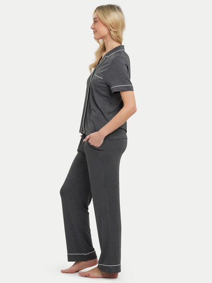 Short Sleeve Bamboo Pajama Set with Pants
