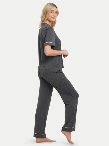 Short Sleeve Bamboo Pajama Set with Pants