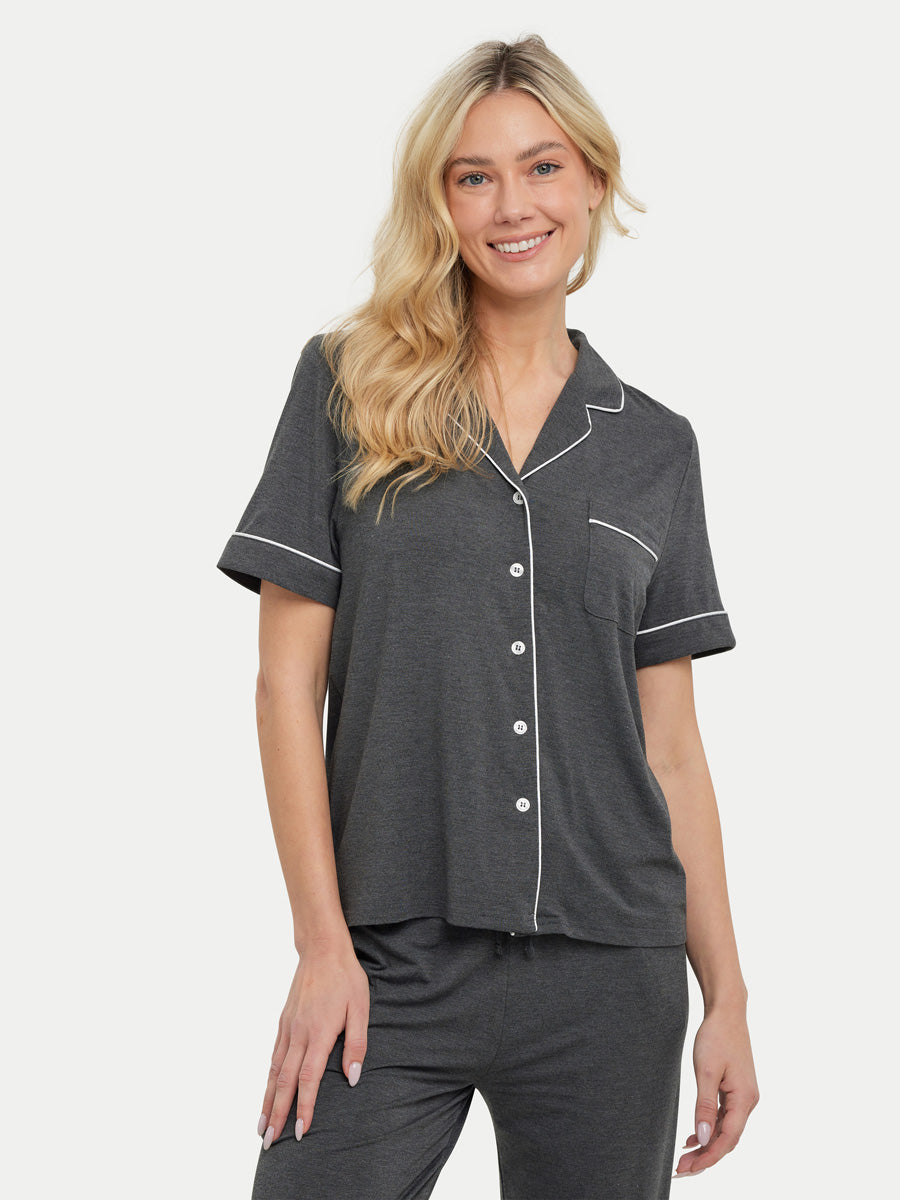 Short Sleeve Bamboo Pajama Set with Pants