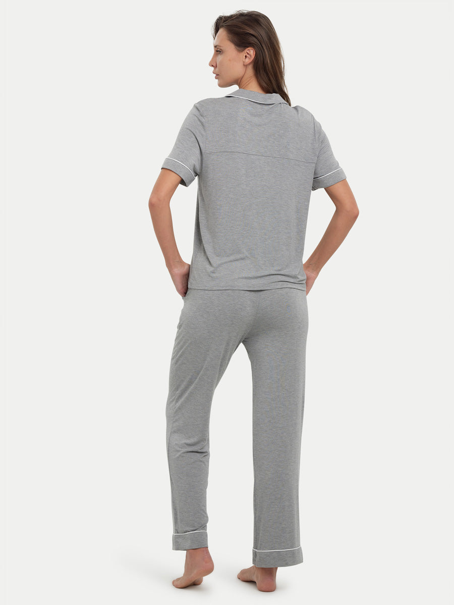 Short Sleeve Bamboo Pajama Set with Pants