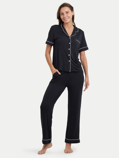 Short Sleeve Bamboo Pajama Set with Pants