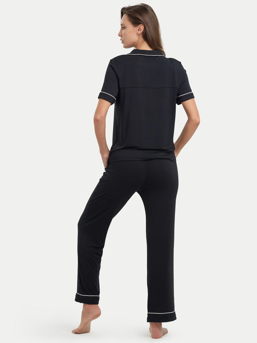 Short Sleeve Bamboo Pajama Set with Pants