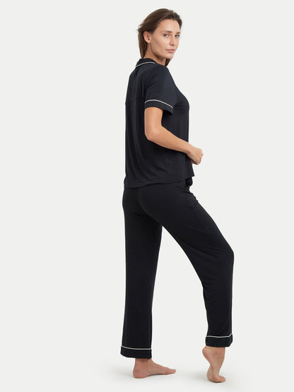 Short Sleeve Bamboo Pajama Set with Pants