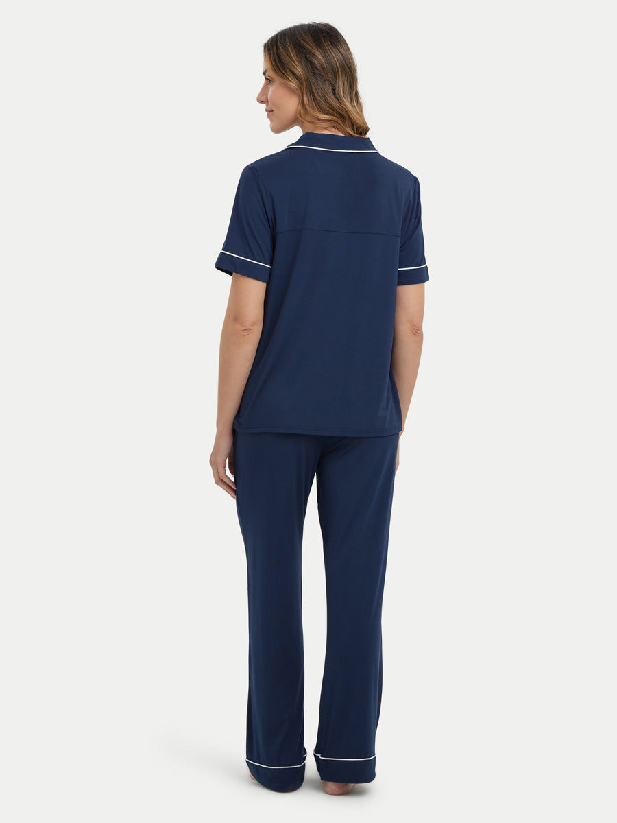 Short Sleeve Bamboo Pajama Set with Pants