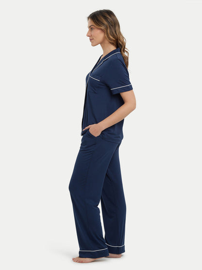 Short Sleeve Bamboo Pajama Set with Pants