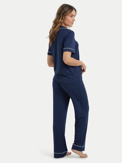 Short Sleeve Bamboo Pajama Set with Pants