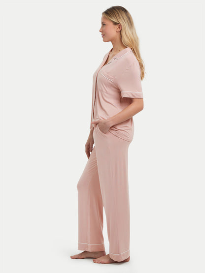 Short Sleeve Bamboo Pajama Set with Pants