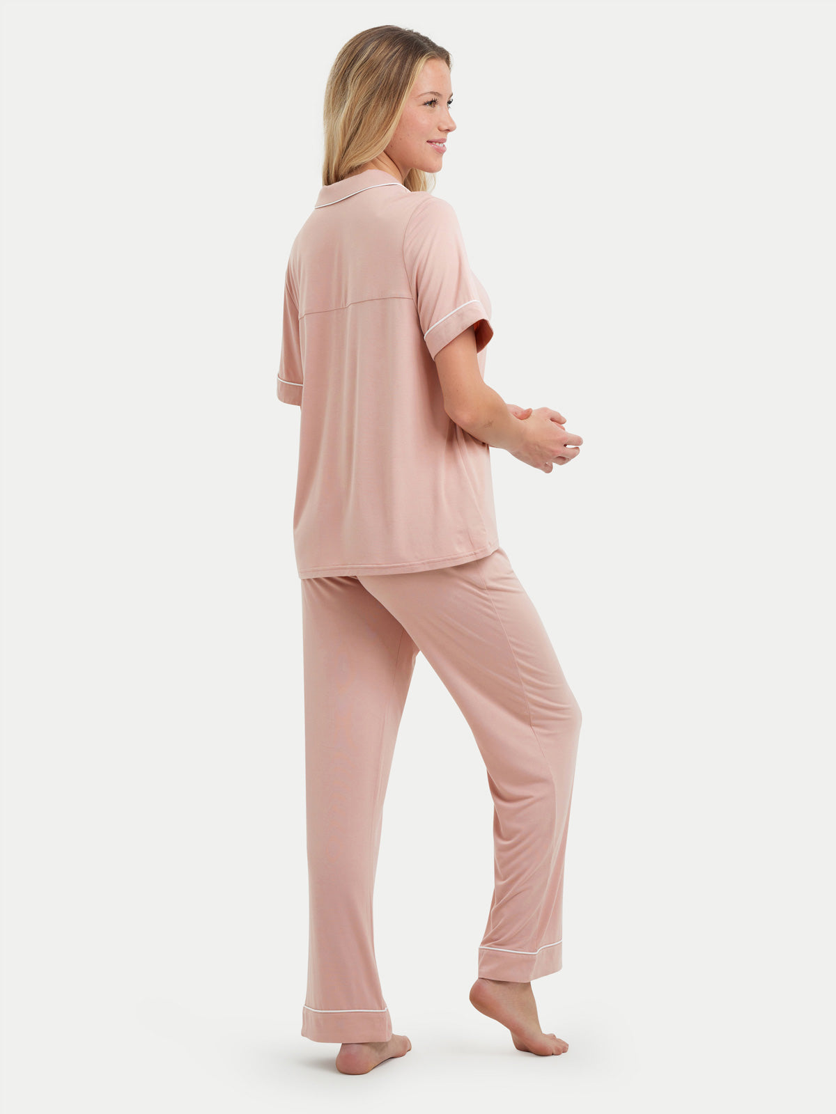 Short Sleeve Bamboo Pajama Set with Pants