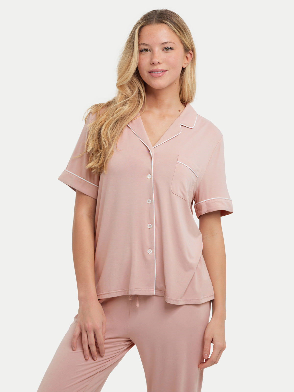 Short Sleeve Bamboo Pajama Set with Pants