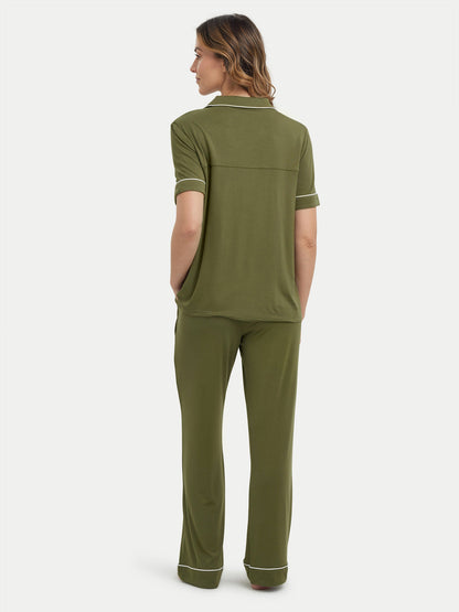 Short Sleeve Bamboo Pajama Set with Pants