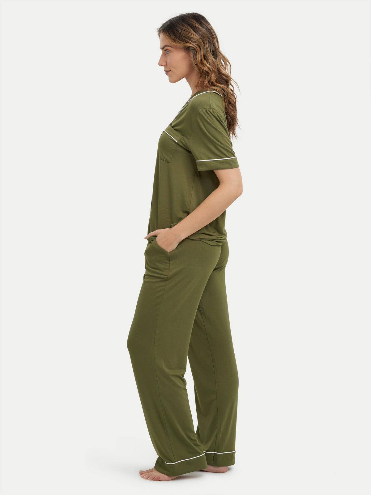 Short Sleeve Bamboo Pajama Set with Pants