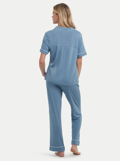 Short Sleeve Bamboo Pajama Set with Pants