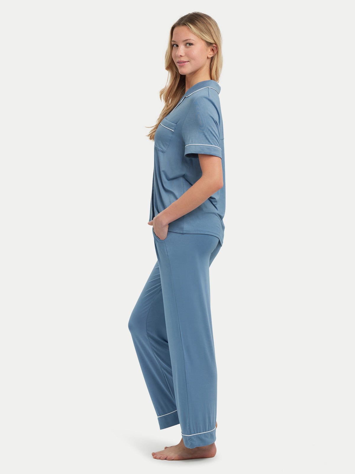 Short Sleeve Bamboo Pajama Set with Pants