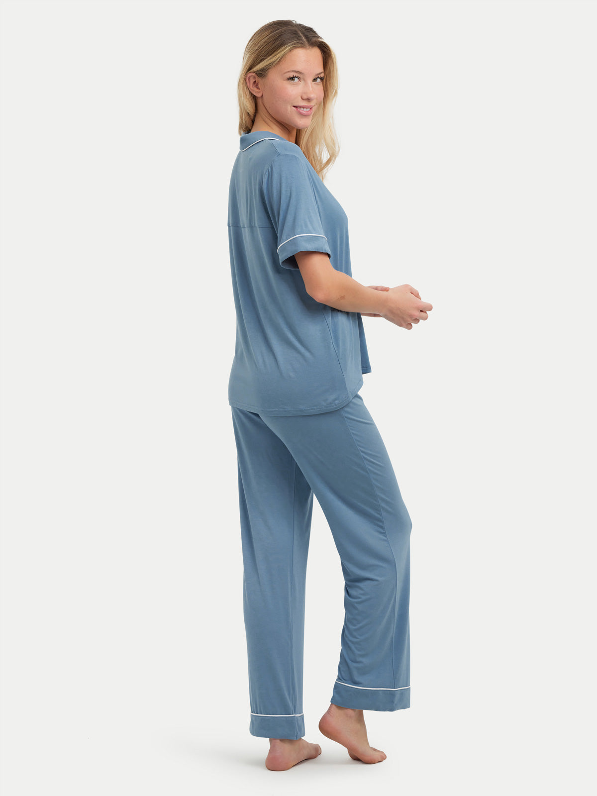 Short Sleeve Bamboo Pajama Set with Pants