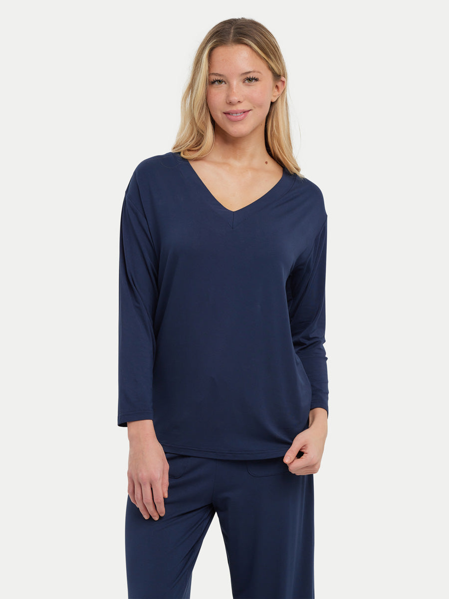 Long Sleeve Bamboo Slouchy PJs Top