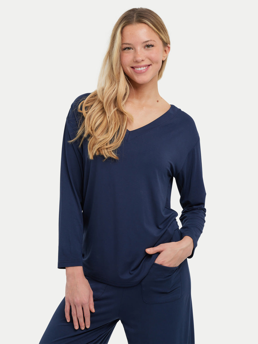 Long Sleeve Bamboo Slouchy PJs Top