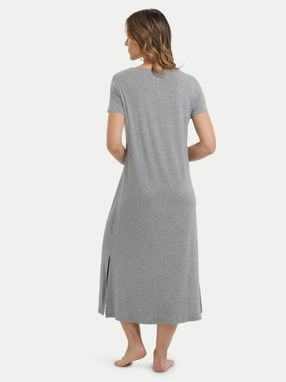 Short Sleeve Long Bamboo Sleepshirt