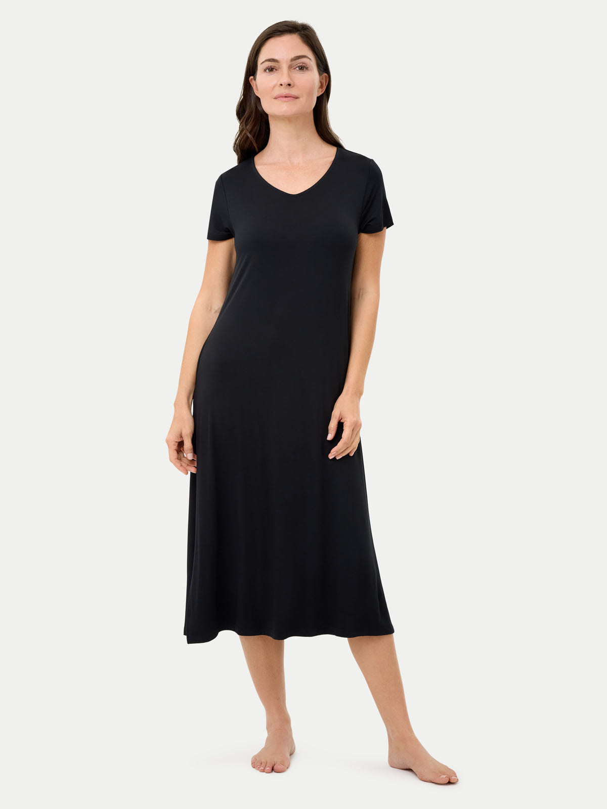 Short Sleeve Long Bamboo Sleepshirt