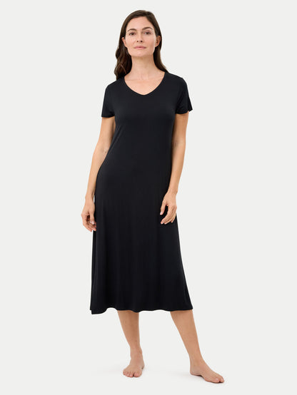 Short Sleeve Long Bamboo Sleepshirt