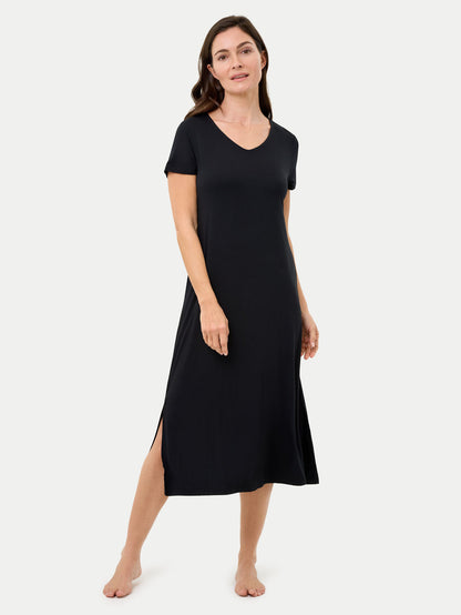 Short Sleeve Long Bamboo Sleepshirt