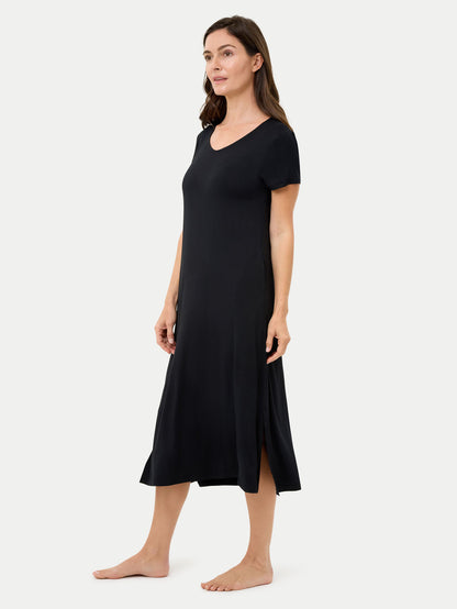 Short Sleeve Long Bamboo Sleepshirt