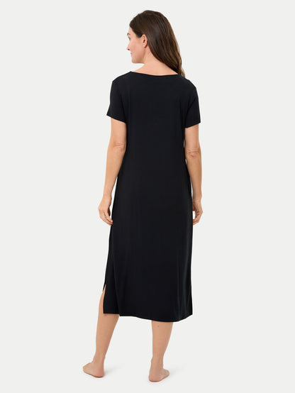 Short Sleeve Long Bamboo Sleepshirt