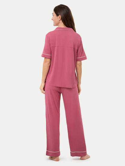Short Sleeve Bamboo Pajama Set with Pants