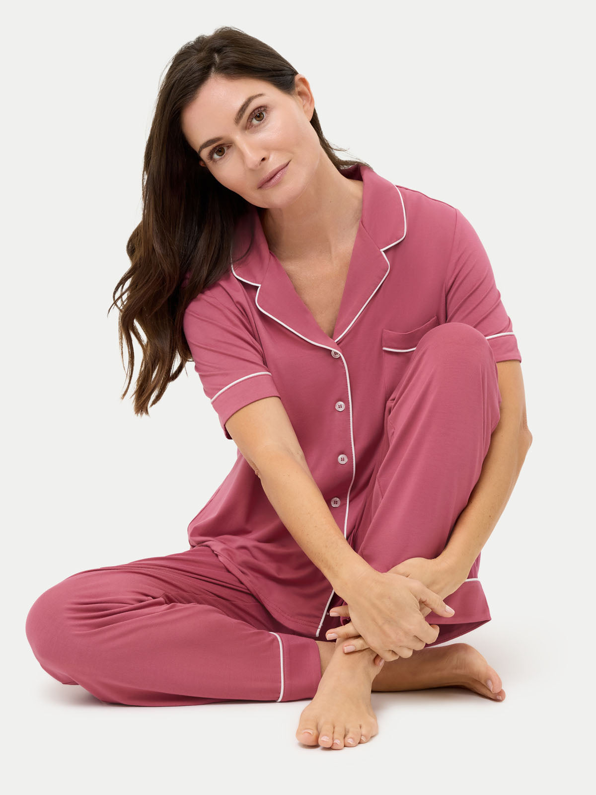 Short Sleeve Bamboo Pajama Set with Pants
